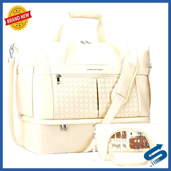 Handbags - 40L Waterproof Duffel Bag with Shoe Compartment, Wet Pocket, Trolley Sleeve